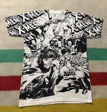 Vintage 90s 1993 Marvel Xmen All Over Mega Print Shirt Youth XL Adult Small Rare