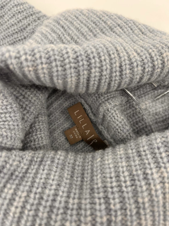 Chaleco Dolman LIlla P Mujer Lana Cachemira Cuello Alto Azul Suave Minimalista Neutro Foto 3 de 4