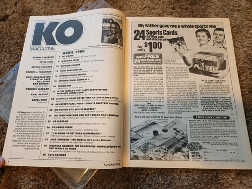 KO Magazine issue #1 - Knockout number one Mint - Sugar Ray Leonard - April 1980 - 画像2/3