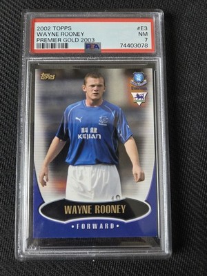 Wayne Rooney 2002-03 Topps Premier Gold Football Rookie Card PSA 7