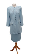 CONDICI JET uk10 Mother of the bride Suit Baby Blue Embroidery & pearls detail