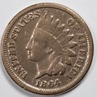 1864 CN Indian Head Penny Cent Very Good (VG) Damaged