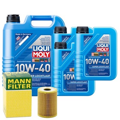Motoröl 10W40 LIQUI MOLY Super Leichtlauf 8L +MANN Ölfilter