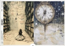 Clocking Alice | A4 Rice Paper | Paper for Decoupage | Wonderland | ITD
