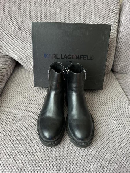 Men Karl Lagerfeld Boots Black Leather 42