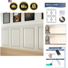 4 Set Peel and Stick Wall Molding Trim Kit, 16" x24" Premade Wainscoting Pane...