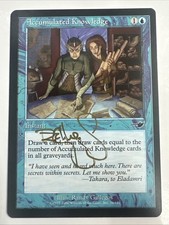 Artist Signed - Accumulated Knowledge (Magic the Gathering, MTG) Nemesis - LP