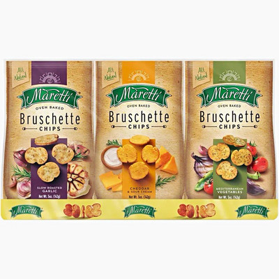 3 BAGS Maretti Bruschette Chips Oven Baked All Natural 2 oz Assorted Flavors