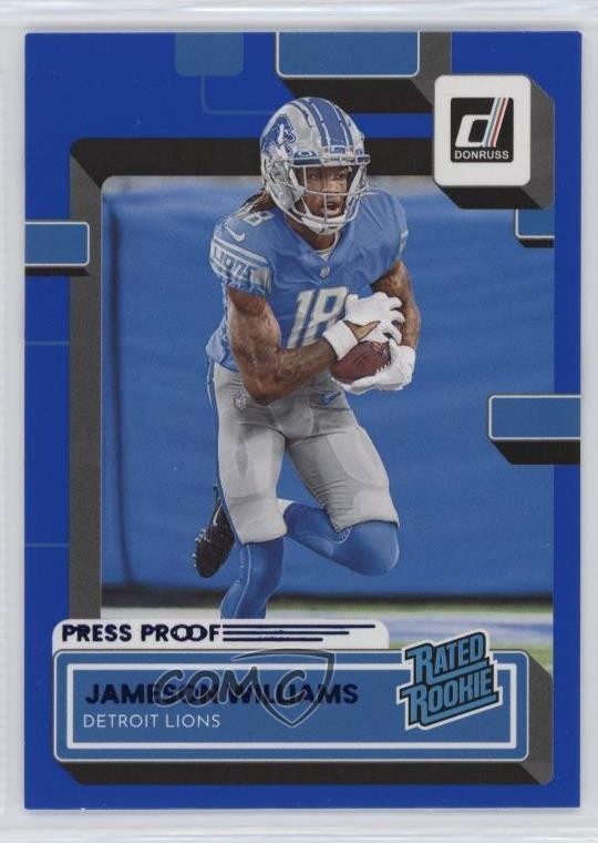 2022 Panini Donruss Rated Press Proof Blue Jameson Williams #308 Rookie RC 1jx9