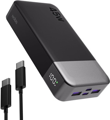 NOBIS Power Bank, Powerbank 20000mAh, 45W Externe Handyakkus Schwarz 