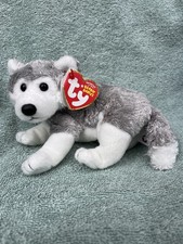 AVALANCHE  2007 TY Beanie Babies Puppy Dog Plush Toy Animal Gray          