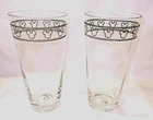 RARE Vintage Disney Store Mickey Mouse Pint Glass 7" Tumblers Milk & Cookies Set