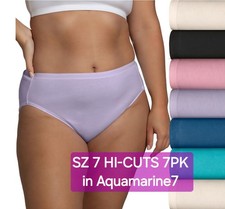SZ 7 Fruit of the Loom SIGNATURE HI-CUTS 7PK 100 Cotton in Aquamarine7  Gift