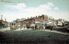 Main Street,  from Broadway, Norwich CT Vintage Reproduction Postcard