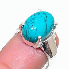 Green Turquoise Gemstone 925 Sterling Silver Jewelry All Size Ring For Gift