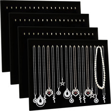 4 Pack Black Velvet Necklace Display Stands for Selling Jewelry Necklace Display