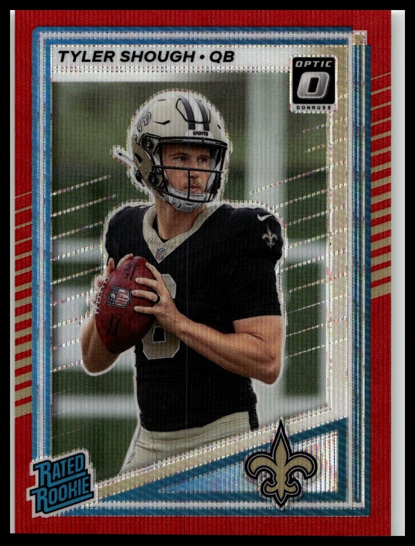 2025 Donruss #304 Tyler Shough Optic Rated Rookies Preview Red Wave