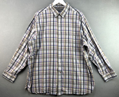 Daniel Cremieux Shirt XXL Signature Collection Multicolor Plaid Cotton Lyocell