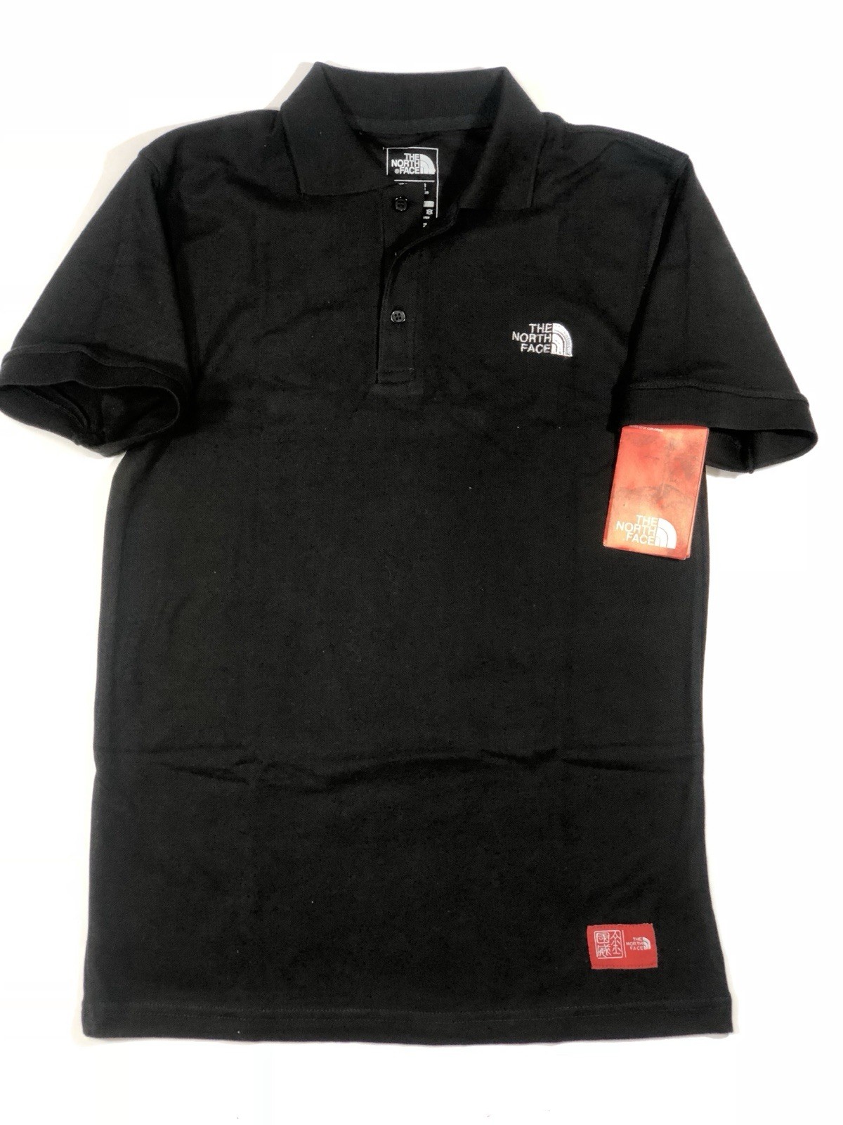 The North Face Polo Shirt Short Sleeve Mens medium Black Gol