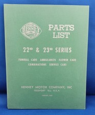 HENNEY MOTOR COMPANY PARTS LIST REPRINT 1948, 49, 50 FUNERAL CARS AMBULANCES