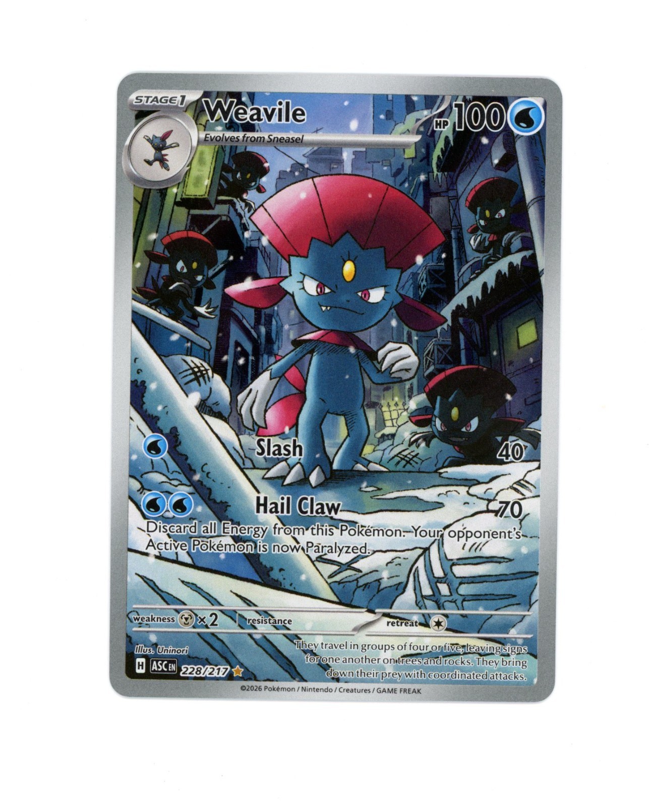 Weavile 228/217 Illustration Rare Ascended Heroes Pokemon Card ASC EN 2026