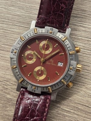 LUCIEN ROCHAT CHRON 7750 STEEL AND GOLD 18K RED VALJOUX VINTAGE SWISS ETA