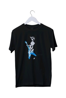 Erdmännchen Gitarrist Rock E-Gitarre Musiker T-Shirt Herren S M L XL 2 3 4 XL 