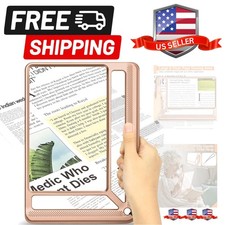 5X Full Page Magnifying Glass for Reading, Lightweight Rectangular Magnifier ...