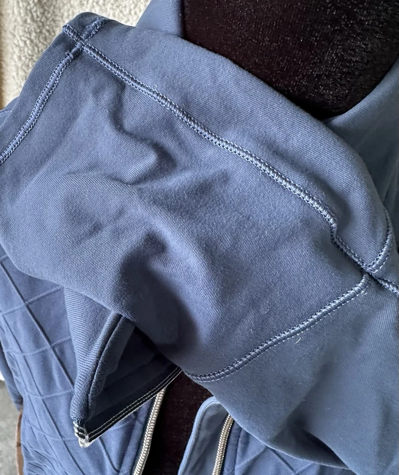 Chaqueta azul/gris nailon/spandex Calia by Carrie ropa deportiva cremallera completa talla grande Foto 3 de 4