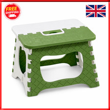 Heavy Duty Folding Step Stool Anti Slip Foldable Plastic Kitchen Camping Green