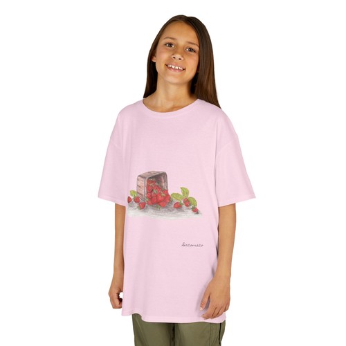 Kids Cotton Tee with Cute Strawberry Design, Perfect for Summer, Birthday Gift, - Picture 19 of 19