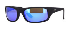 Maui Jim Peahi Black Matte Rubber / Blue Hawaii Polarized Lenses B202-2M NEW