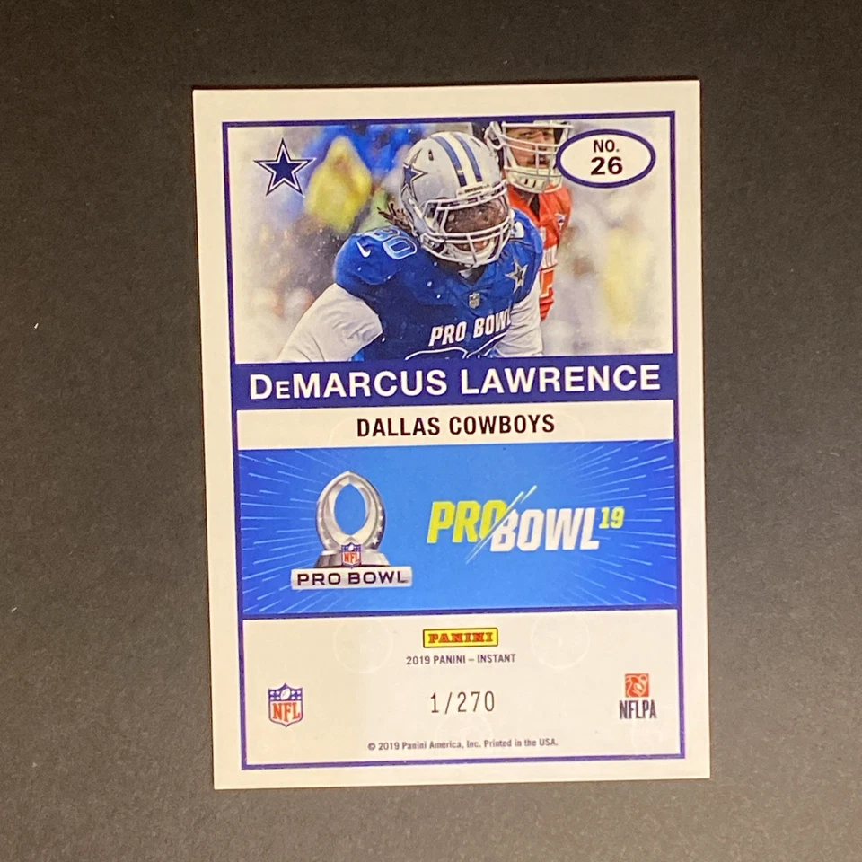 2019 Panini Instant NFL 2019 Probowl Score /270 DeMarcus Lawrence #26 - Image 2 of 2