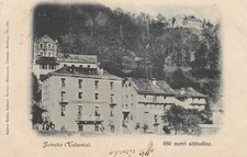 1525) CARTOLINA FOBELLO ALBERGO POSTA ANIMATA VIAGGIATA 1900 VERCELLI