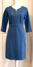 NEW Talbots Classy Blue Dress 4Petite 3/4 Sleeves