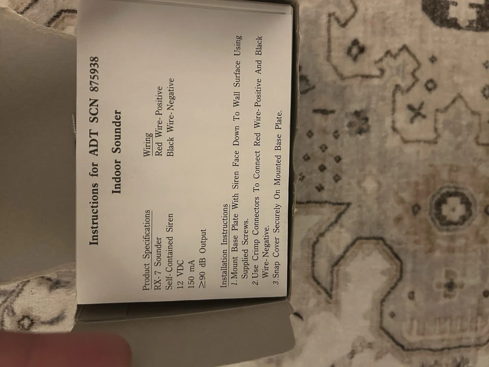 Sirena sonora interior Honeywell ADT SCN# 875938 RX7 Foto 2 de 4