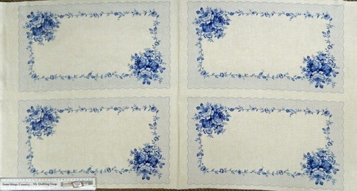 Panel de mantel de acolchado de patchwork tela de costura azul rosa 60x110 cm - Imagen 2 de 7