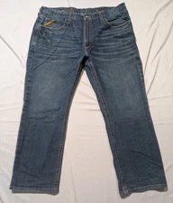Ariat M4 Low Rise Boot Cut Jeans Denim 40x30 Western Cowboy Med Wash