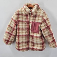 Zara Kids Cream and Pink Sherpa Jacket Girls Size 4-5 years