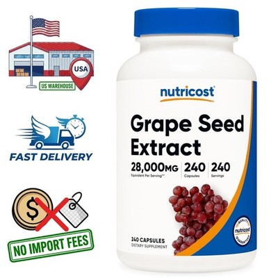 Grape Seed Extract 28000mg | 95% proanthocyanidins | 240 Capsules | 240 Servings