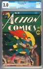 Action Comics #26 Unrestored Golden Age Superman Vintage DC Comic 1940 CGC 2.0