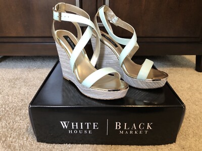 White House Black Market Shay mint green espadrille sandals Sz 7.5 NIB