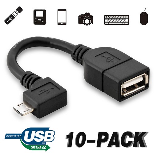 Micro USB 2.0 OTG Cable Right Angle On The Go Adapter for Android Tablets, 6inch - Picture 6 of 6