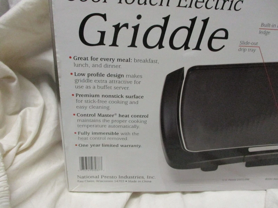 Presto 07037 Jumbo Cool Touch Electric Griddle, Black - Image 3 of 3