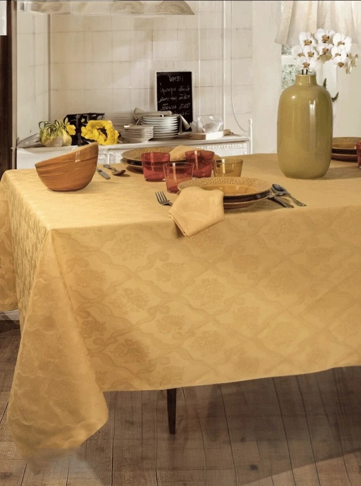 Tovaglia Damasco Fiandra Puro Cotone 100% Jacquard Elegante Qualità Premium Casa - Immagine 2 di 4