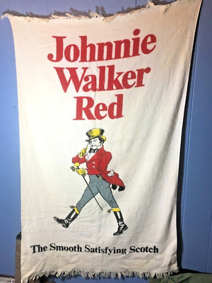 Vintage Johnny Walker Red Beach Towel  53'' x 35''