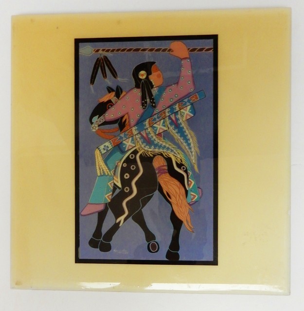 Virginia Stroud Ceramic Art Tile "Purple Heart" Cherokee Native American 8"x 8" eBay