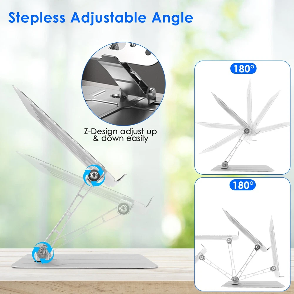 Ergonomic Adjustable Laptop Stand Riser Holder for up to 15.6 Inches Portable and Lightweight  