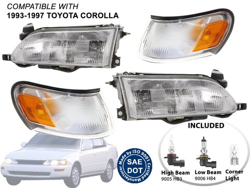 Headlights For 2003 Toyota Corolla Complete Clear Headlight Corner Light Set For 1993 1997 Toyota