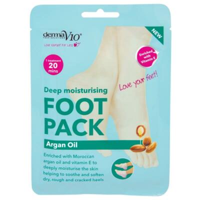 DERMA V10 FOOT PEEL SOCK MASK BABY SOFT FEET ARGAN PACKS REMOVE DEAD SKIN CELLS